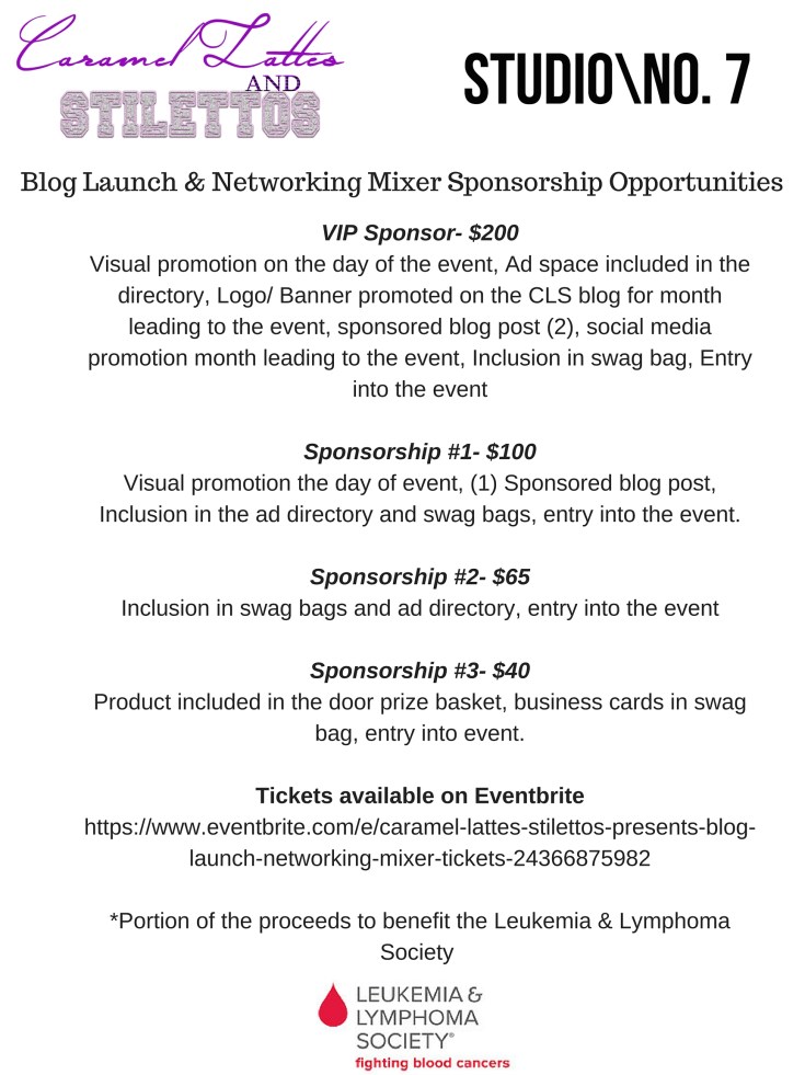 Blog Launch & Networking Mixer Sponsorship Opportunities